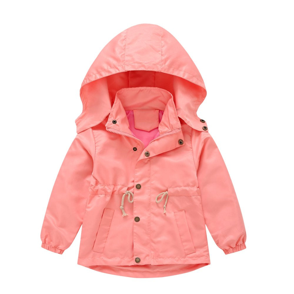 JDEFEG Kids Jackets Girls 5T to 6T Kids Boys Girls Winter Coat with Pocket Hooded Jacket Toddler Zipper Windproof Outwear Girls Wall Mounted Coat Hooks Cotton Blend Watermelon Red 120