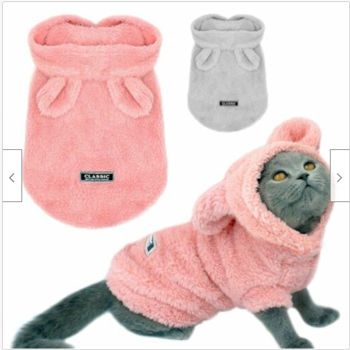 Plush cat clothing