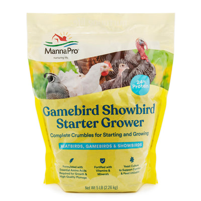 Manna Pro Gamebird and Showbird Starter Grower, 24% Protein, 5 Lbs