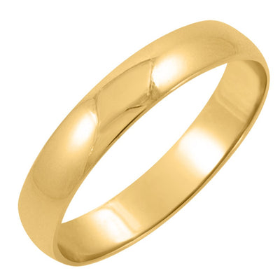 Men'S Solid 10K Yellow Gold 4Mm Traditional Classic Plain Wedding Band Ring Size 14