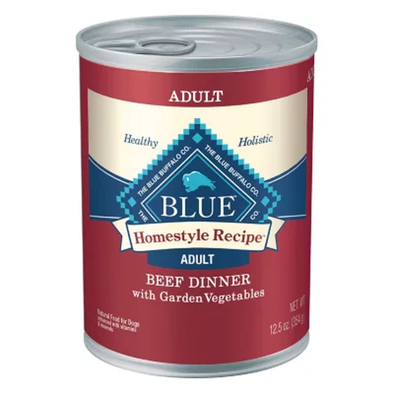 Blue Buffalo Homestyle Recipes Wet Dog Food for Adult Dogs, Variety Pack (12.5 Oz., 12 Ct.)