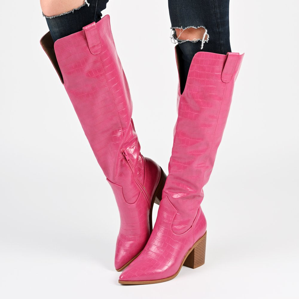 Journee Collection Womens Therese Tru Comfort Foam Stacked Heel Knee High Boots