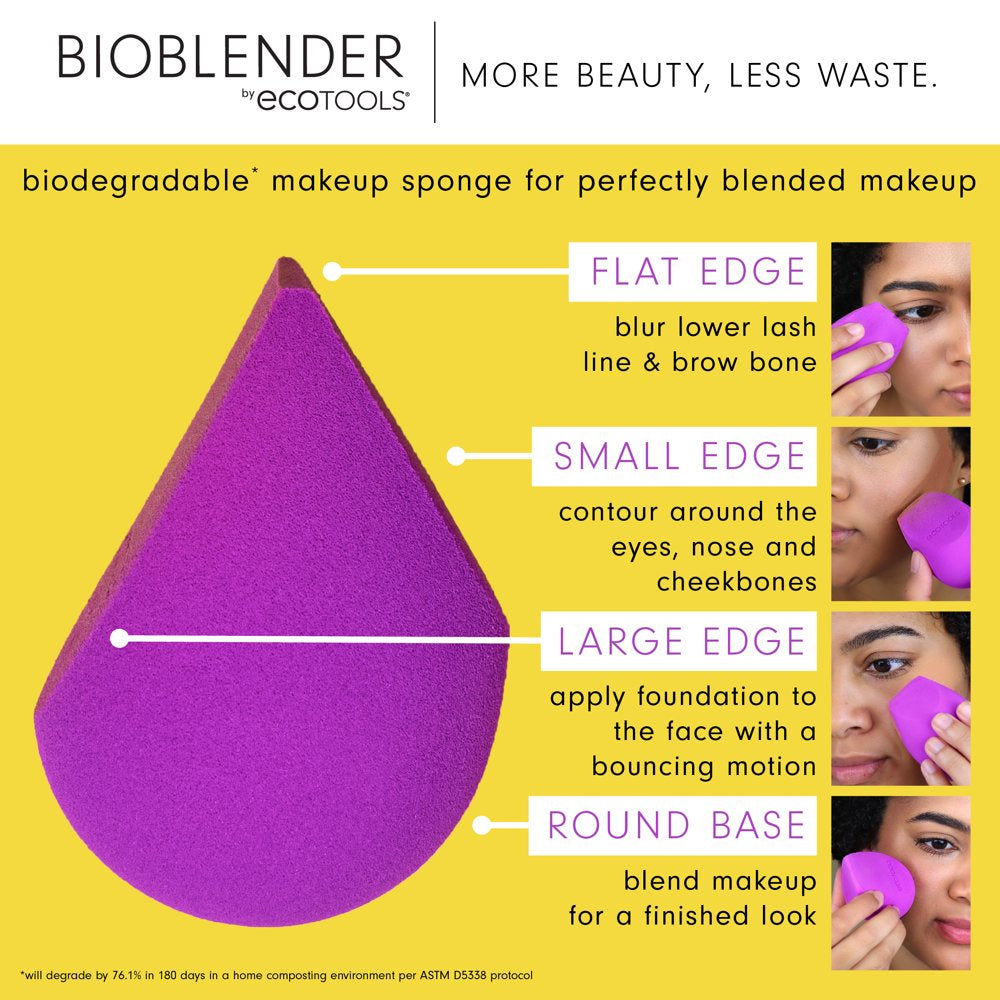 Ecotools Bioblender, Clean Beauty Makeup Blending Sponge, Cruelty Free and Vegan