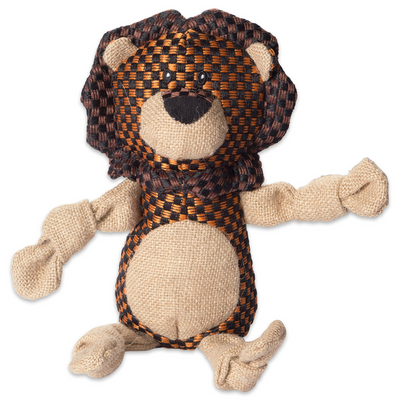 Squeaky Burlap Lion Pet Toy