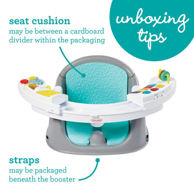 Infantino Music & Lights 3-In-1 Discovery Seat and Booster for Babies and Toddlers, 4-48 Months, Teal