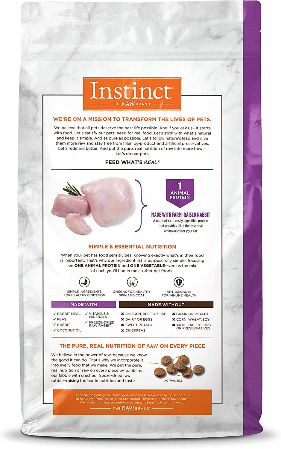 Instinct Limited Ingredient Diet Grain Free Recipe with Real Rabbit Natural Dry Cat Food, 4.5 Lb. Bag