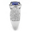 - Rhodium Brass Ring with Synthetic Spinel in London Blue