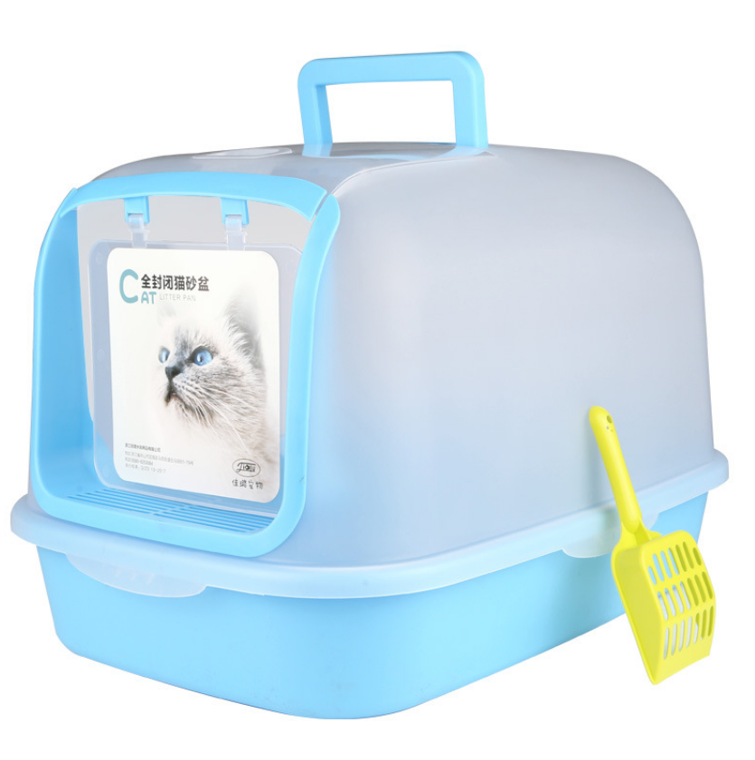 Folding litter box with cat litter shovel cat toilet fully enclosed cat pot transparent visible cat litter toilet