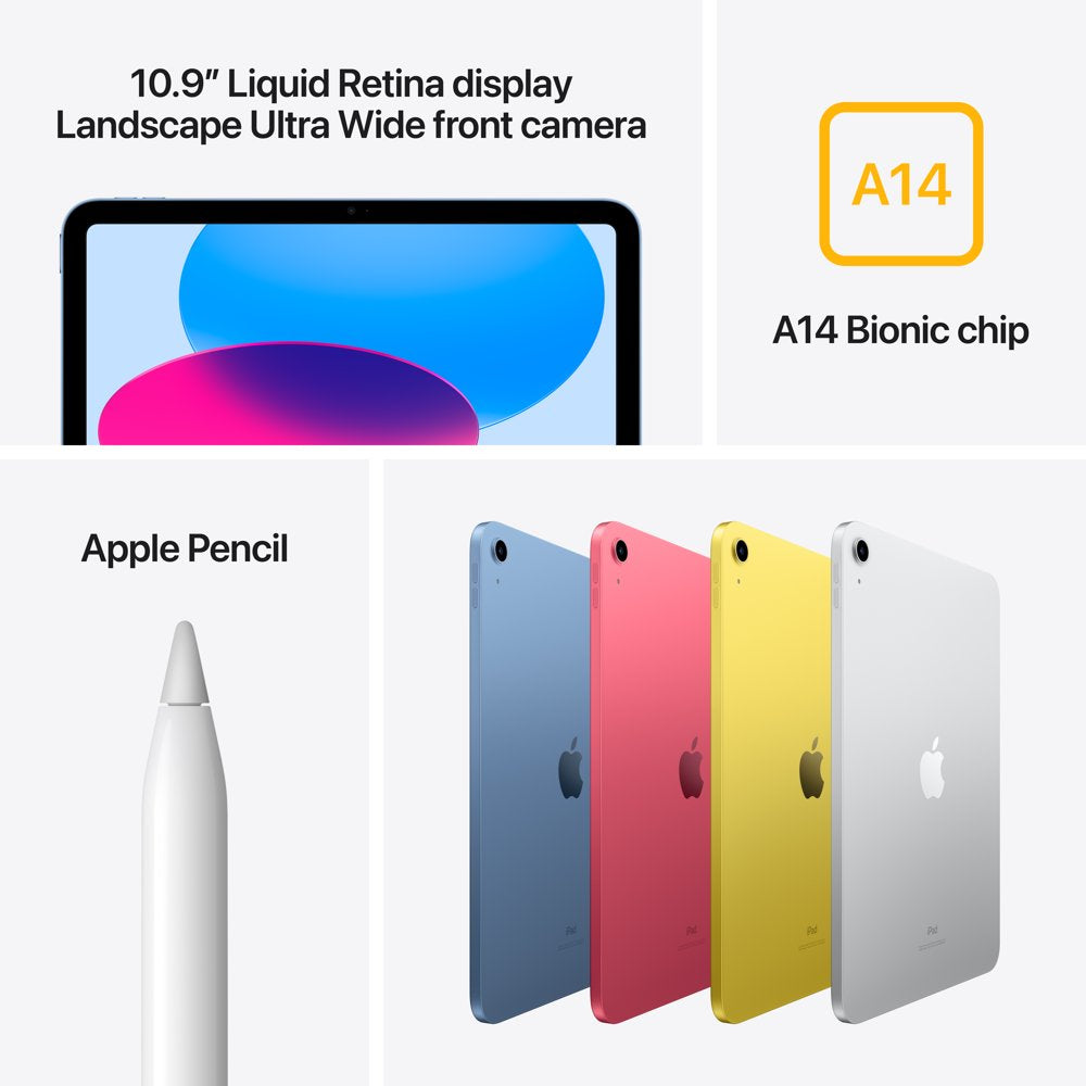 2022 Apple 10.9-Inch Ipad Wi-Fi 64GB - Silver (10Th Generation)