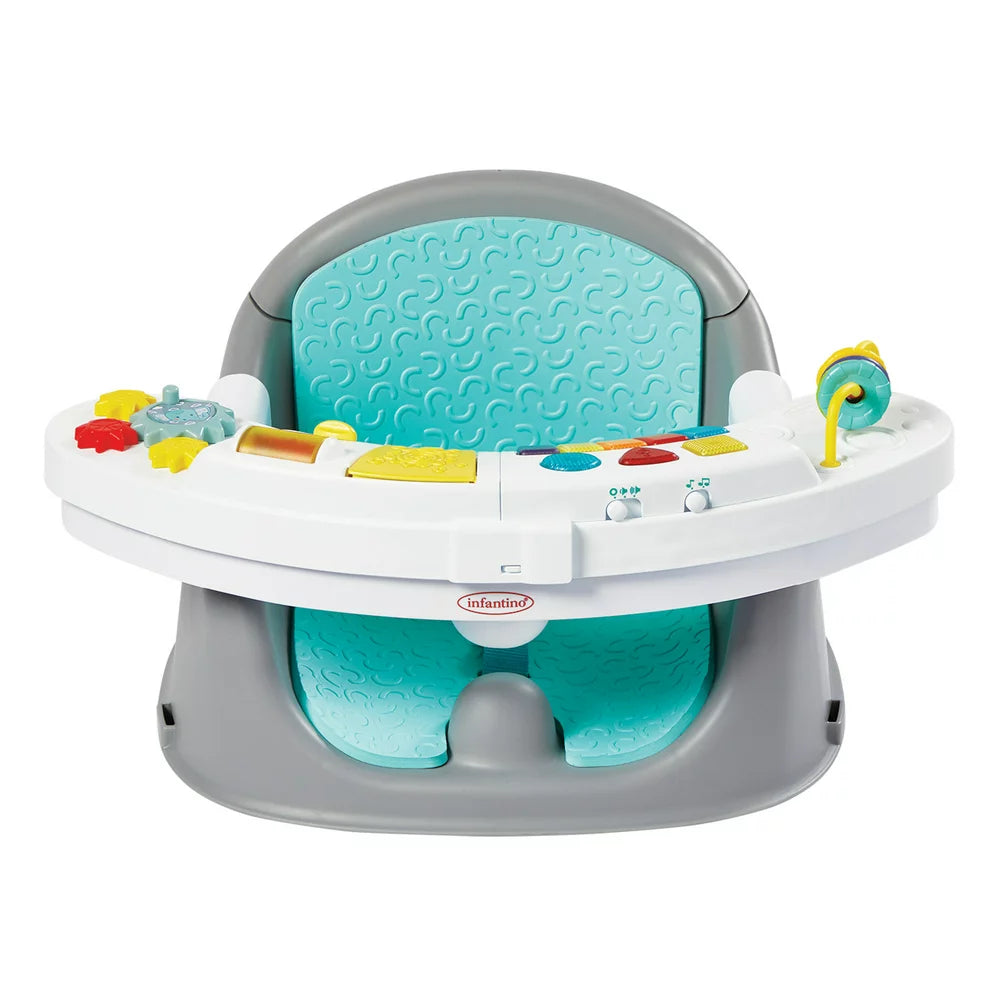 Infantino Music & Lights 3-In-1 Discovery Seat and Booster for Babies and Toddlers, 4-48 Months, Teal