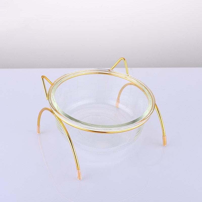 Glass Material Cat Glass Bowl Cat Bowl