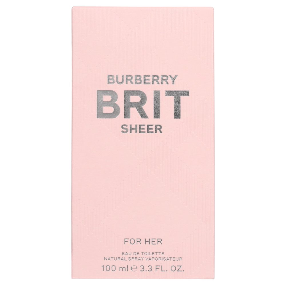Burberry Brit Sheer Eau De Toilette Spray, Perfume for Women, 3.3 Oz