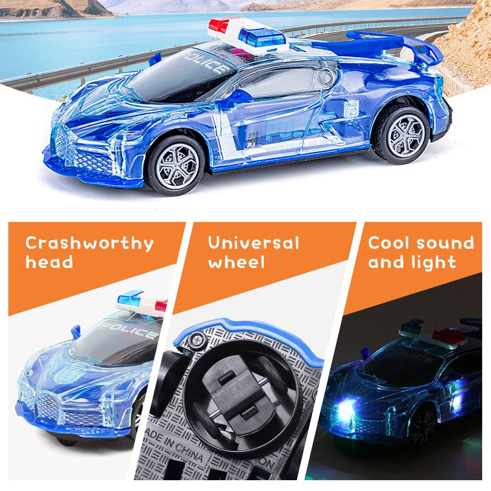 Homaful Electric Police Car Toys for 2 3 4 5 6 Year Old Boys Real Siren Sounds Car Toy Police Vehicle Model with LED Light and Music Best Birthdays/Christmas Gift for Boys Girls Kids