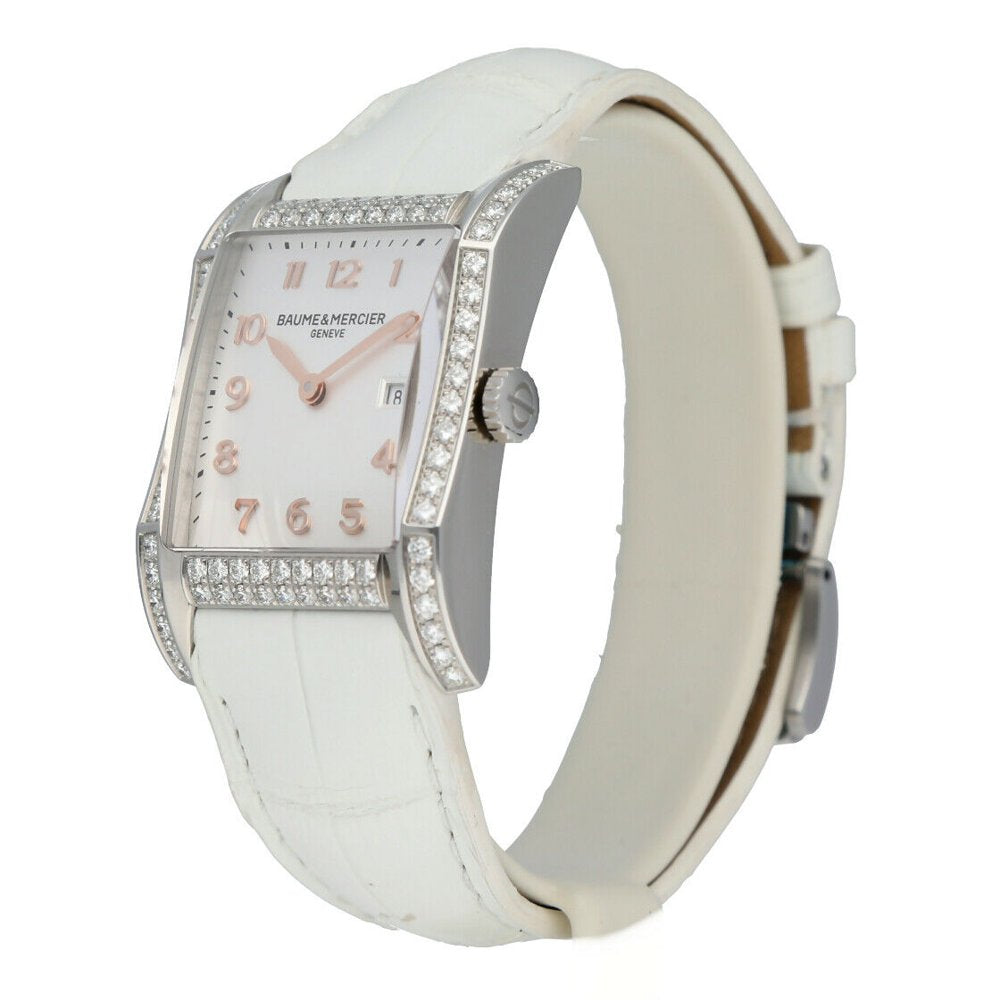 Baume &Amp; Mercier Hampton M0A10025 Diamonds Rectangle Steel Quartz Ladies Watch