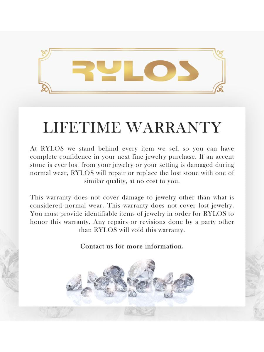 RYLOS Mens Rings Gold Plated Silver Designer Lucky Horseshoe Ring with Genuine Diamond Rings for Men Men'S Rings Silver Rings Sizes 6,7,8,9,10,11,12,13 Mens Jewelry