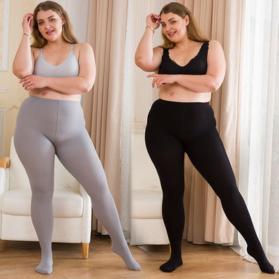 Women Striped Pantyhose Plus Size High Waist Anti-hook Black Tights Warm Seamless Tights Of Large Sizes
