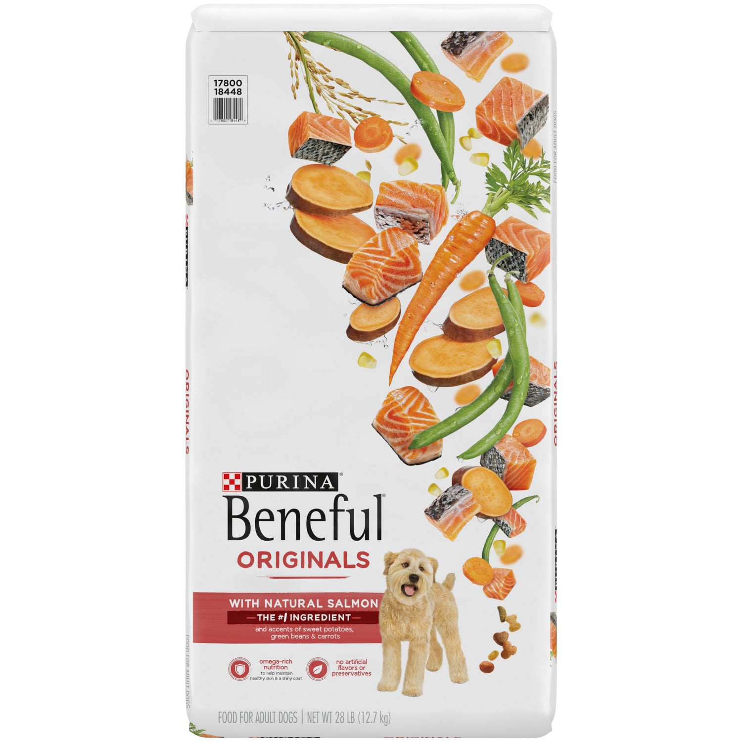 Purina Beneful Originals with Natural Salmon, Skin and Coat Support Dry Dog Food, 28 Lb. Bag