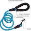 5 FT Thick Highly Reflective Dog Leash- Blue