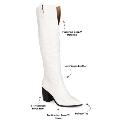 Journee Collection Womens Therese Tru Comfort Foam Stacked Heel Knee High Boots
