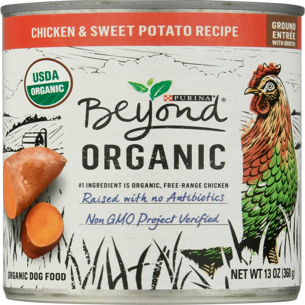 (12 Pack) Purina beyond High Protein Adult Wet Dog Food, Organic Chicken & Sweet Potato Recipe, 13 Oz. Cans