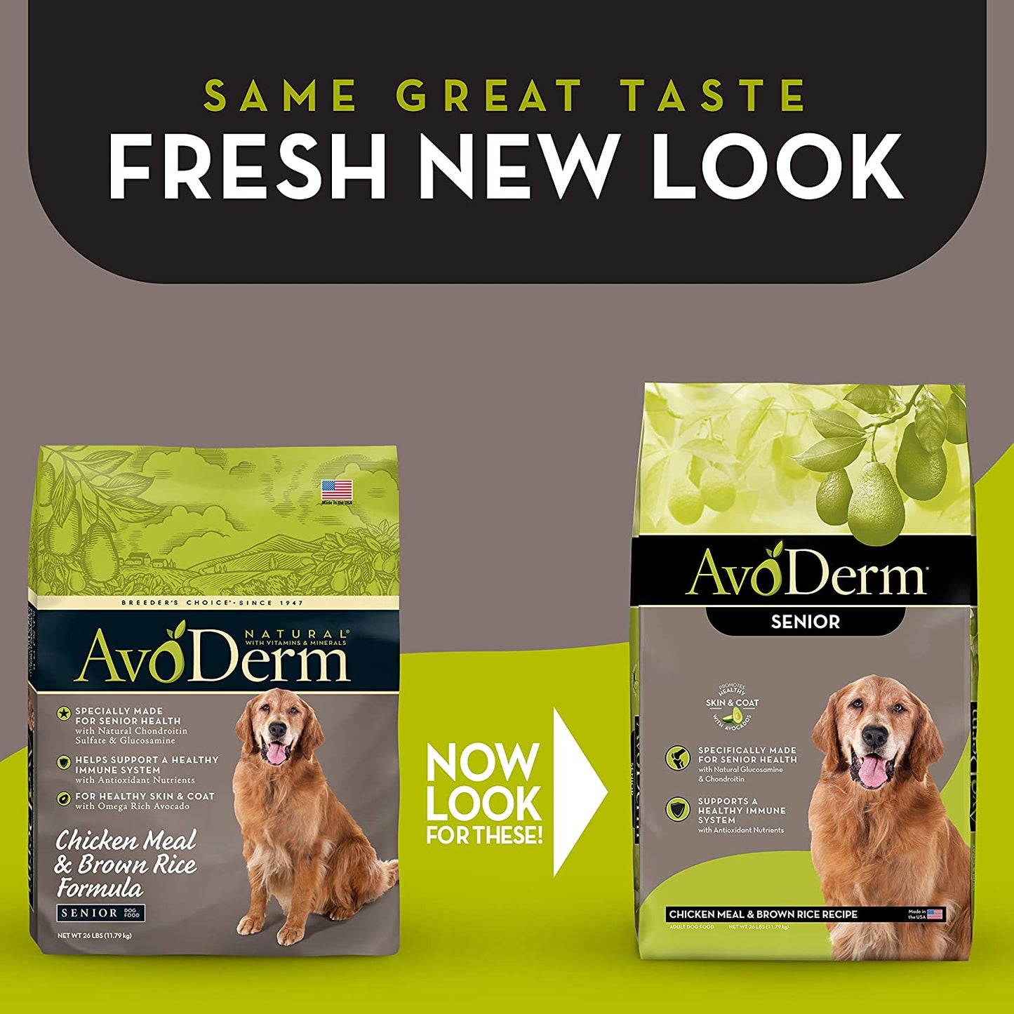 Avoderm Natural Chicken Meal & Brown Rice - Senior Dry Dog Food 26 Lb