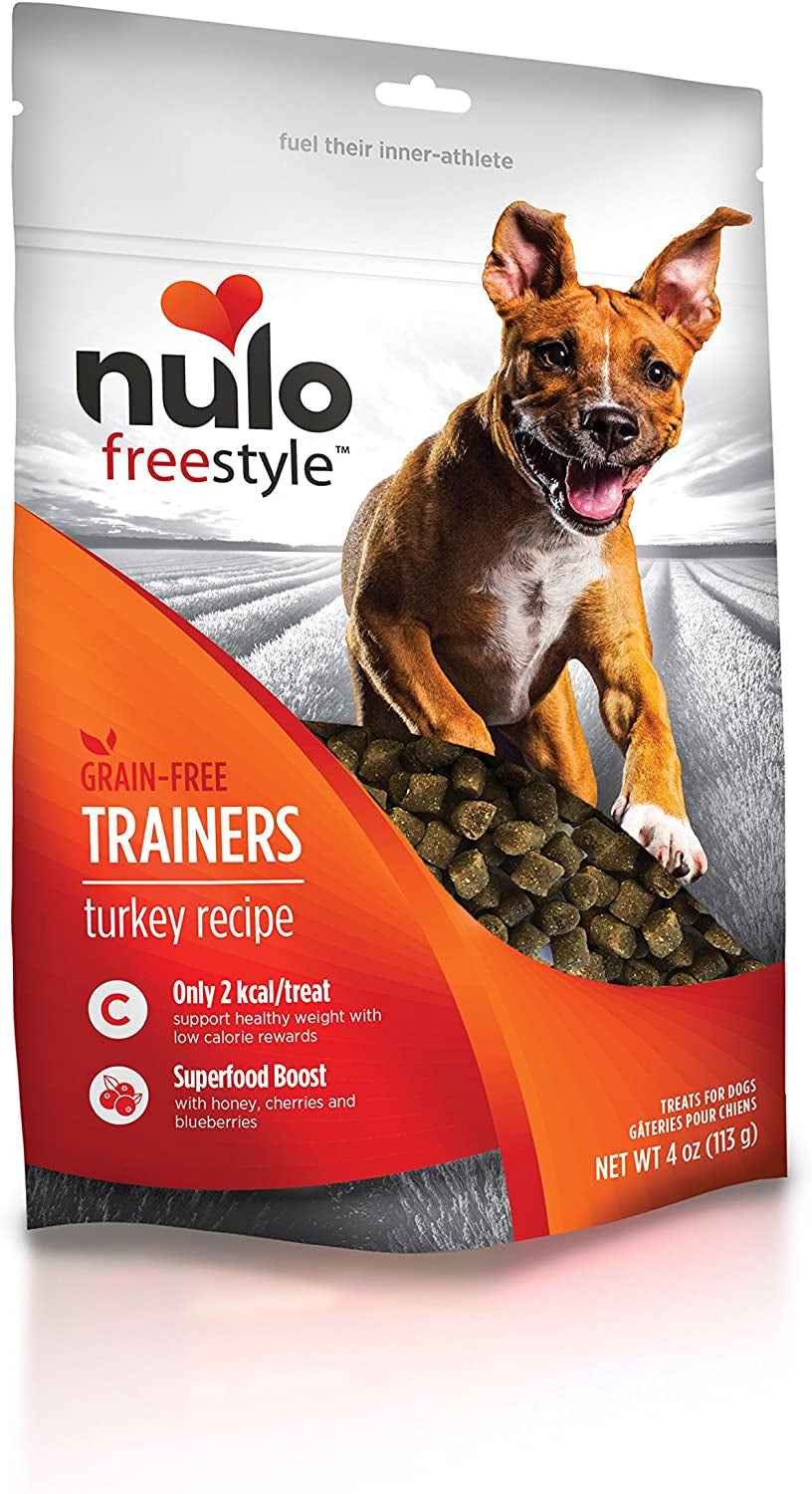 Nulo Puppy & Adult Freestyle Trainers Dog Treats: Healthy No Gluten Low Calorie Dog Training Rewards - Turkey Recipe - 4 Oz Bag, One Size (56TT04)