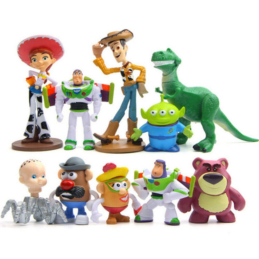 Toy Story Woody Rex Lightyear Alien Bear Movie Action Figure Kids Toy Gift 10Pcs