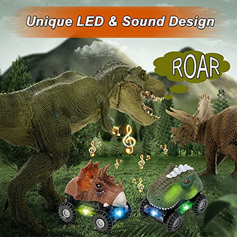 Dinosaur Toys for 2 3 4 Year Olds Boys,Niskite Dinosaur Car for Kids Toddler,Best Gifts for 5-8 Year Old Boy,Most Popular Birthday Presents for Girl Age 6 7 (2 Pack)