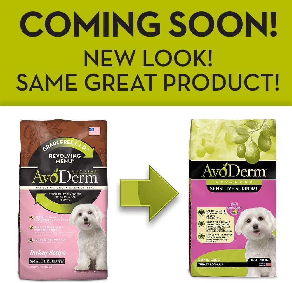 Avoderm Natural Advanced Sensitive Support Small Breed Turkey Formula Dry Dog Food 4 Lb