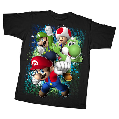 Boy'S Nintendo Mario Jump Graphic Tee Black Small