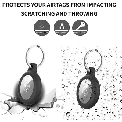 4 Pack Airtag Holder Compatible with Apple Air Tags 2021,Waterproof Case for Air Tag Protection,Airtags Keychain Accessories with Silicone Case for Airtags with Keychain