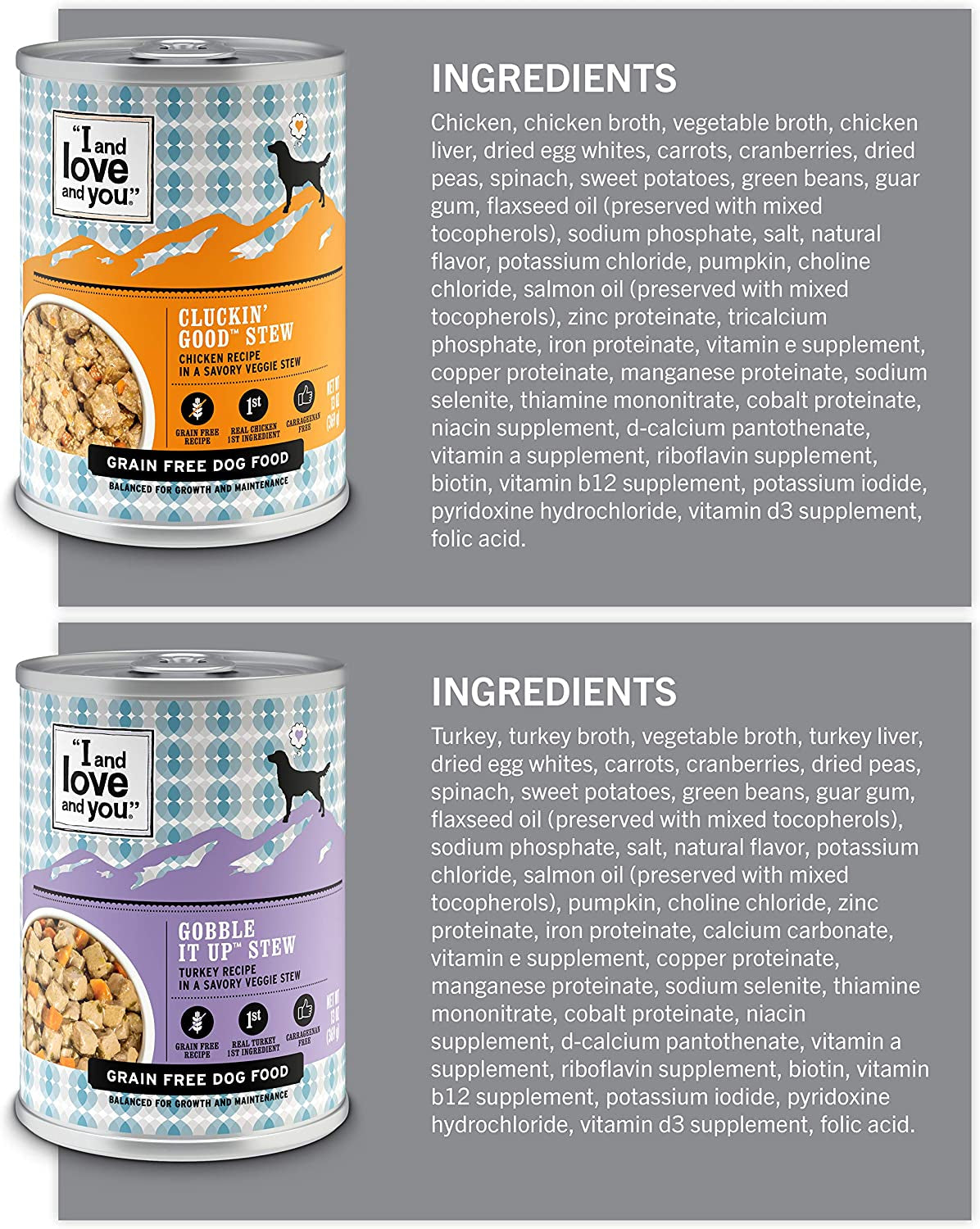 "I and Love and You" Naked Essentials Wet / Canned Dog Food - Grain Free, Cage Free, Free Range - for Large and Small Dogs (Variety of Flavors)