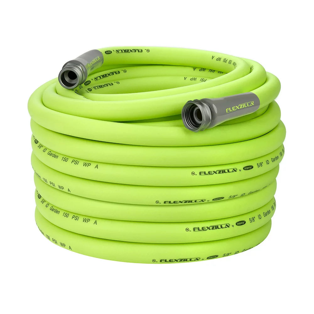 Flexzilla® Garden Hose, 5/8" X 100', 3/4" - 11 1/2 GHT Fittings, Flexible Hybrid Polymer, Zillagreen®