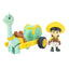 Dino Ranch Min and Clover’S Care Cart Vehicle - Features 5” Dino Clover Care Cart and 3” Dino Rancher Min - Three Styles to Collect - Toys for Kids Featuring Your Favorite Pre-Westoric Ranchers