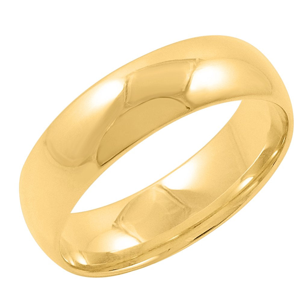 Men'S 14K Yellow Gold 6Mm Comfort Fit Plain Wedding Band (Available Ring Sizes 8-12 1/2) Size 12.5