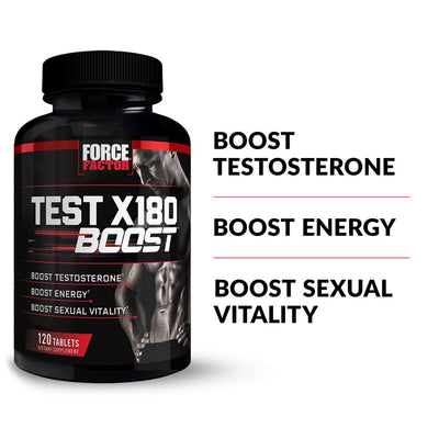 Force Factor Test X180 Boost, Pre-Workout Testosterone Booster, 120 Tablets