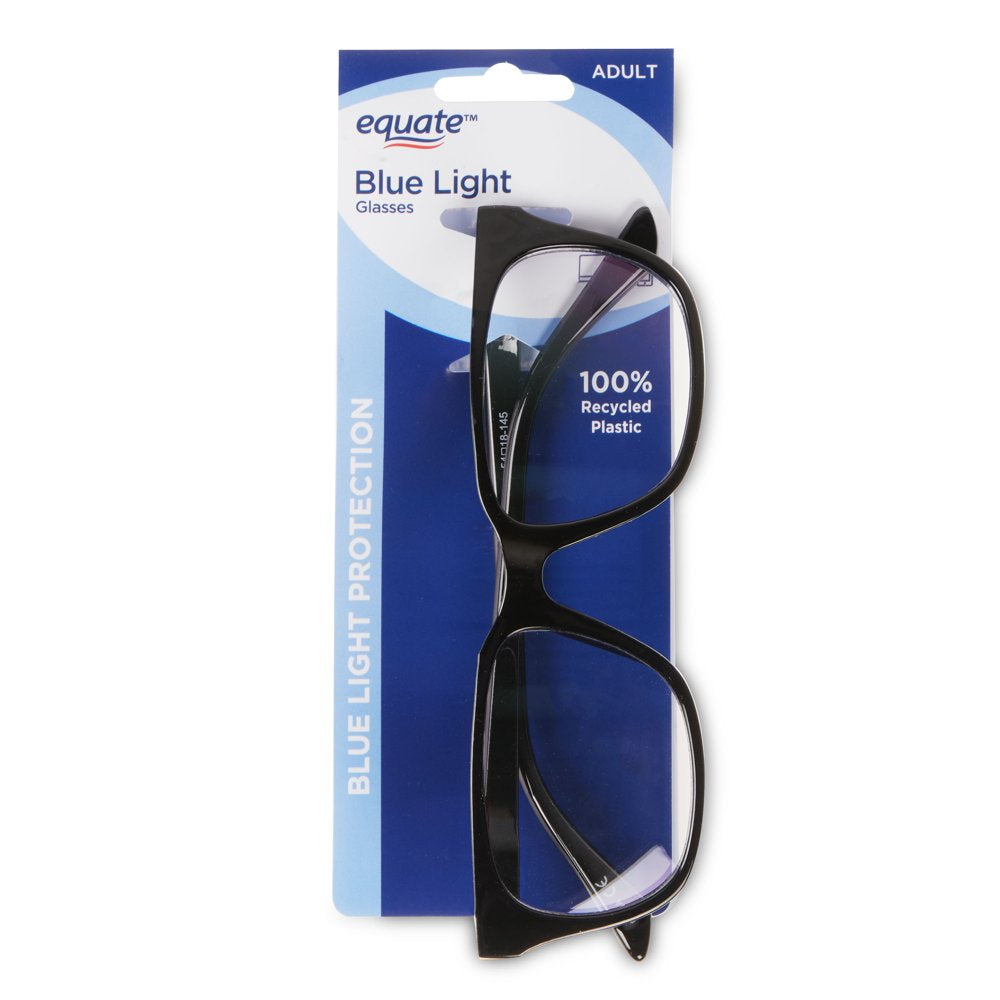 Equate Unisex Blue Light Glasses, Plastic Lens, Black Color