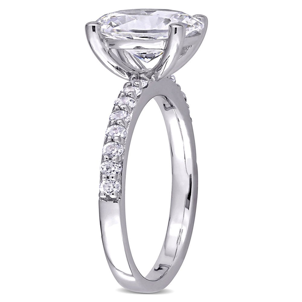 Miabella 2-3/4 Carat T.G.W. Created White Sapphire 10K White Gold Engagement Ring