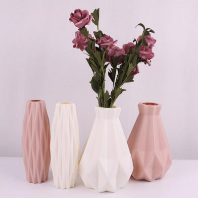Ceramic Modern Vase for Home Decor, Handmade Geometric Decorative Vases for Mantel, Living Room, Kitchen, Bedroom Decoration
