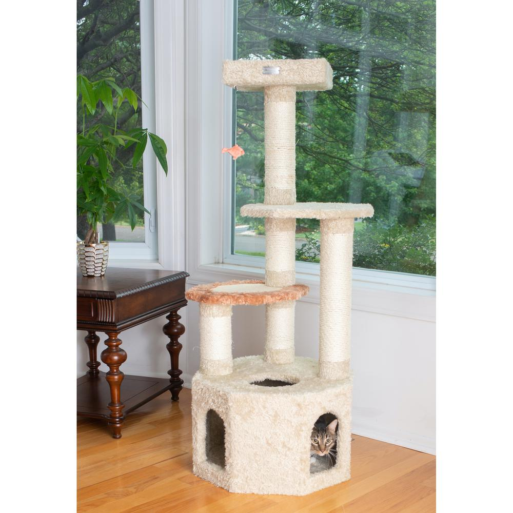 Armarkat X5703 Soft Heavy-Carpet Real Wood Cat Furniture With Condo For Large Cat
