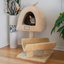 Armarkat X3007 Real Wood Cat Condo, Cat Scratching Post With Plush Condo, Cuddle