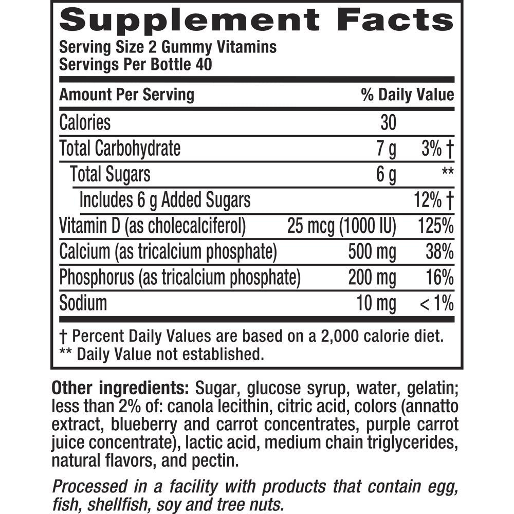 Vitafusion Calcium Gummy Vitamins, 2X80Ct Twin Pack