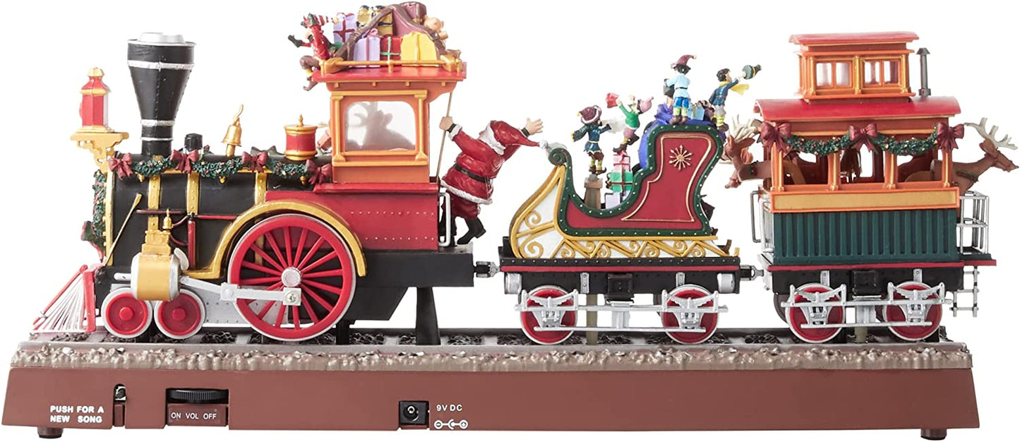 Mr. Christmas Animated Musical Santa'S Train Express with Working Smokestack, 16.5 Inch, Red