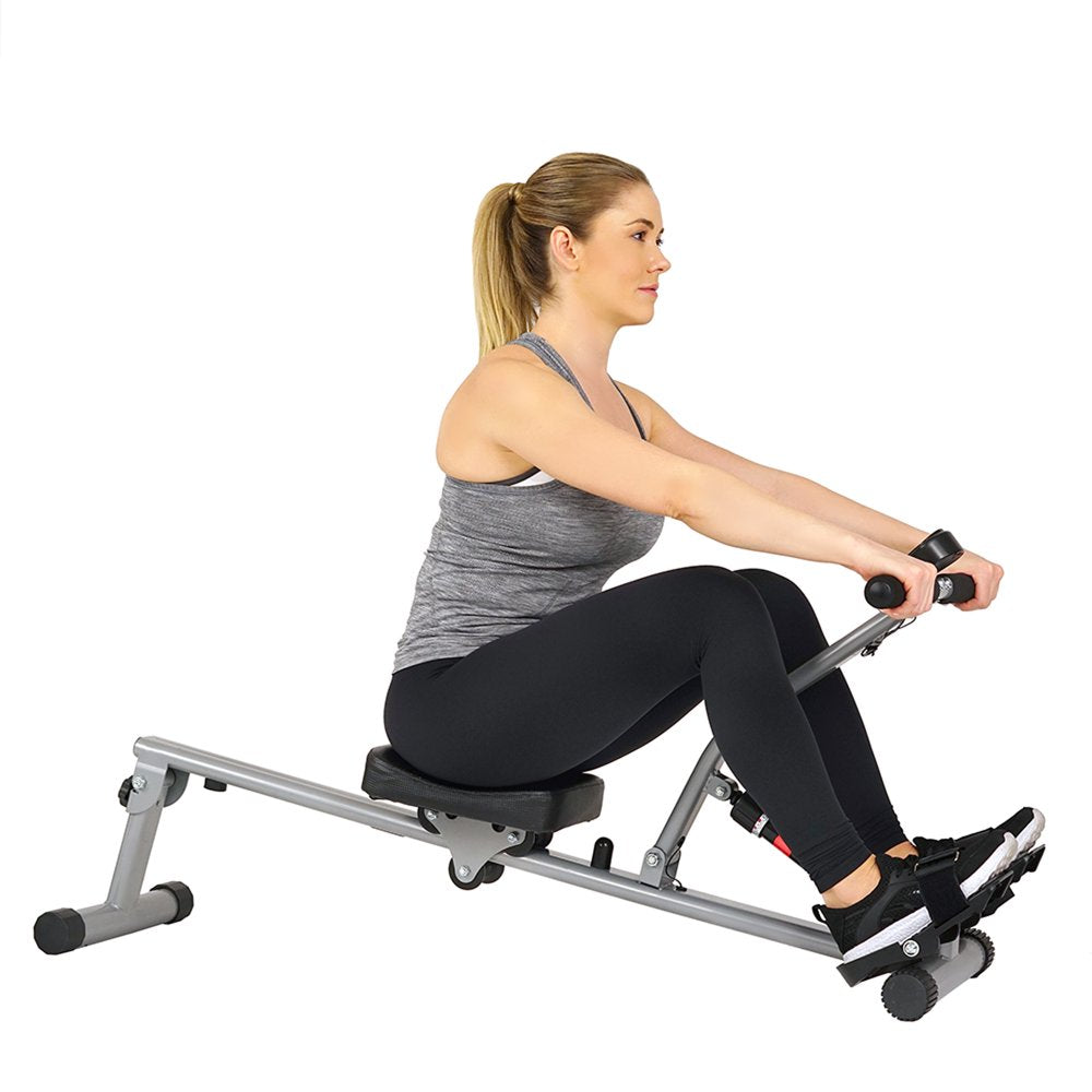 Sunny Health & Fitness Rowing Machine Rower Exercise for Home Cardio Workouts, Digital Monitor, Adjustable Resistance, SF-RW1205