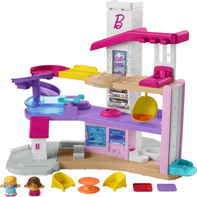 Barbie Dreamhouse by Fisher-Price Little People, Interactive Toddler Playset with Lights, Music, Phrases, Figures and Play Pieces