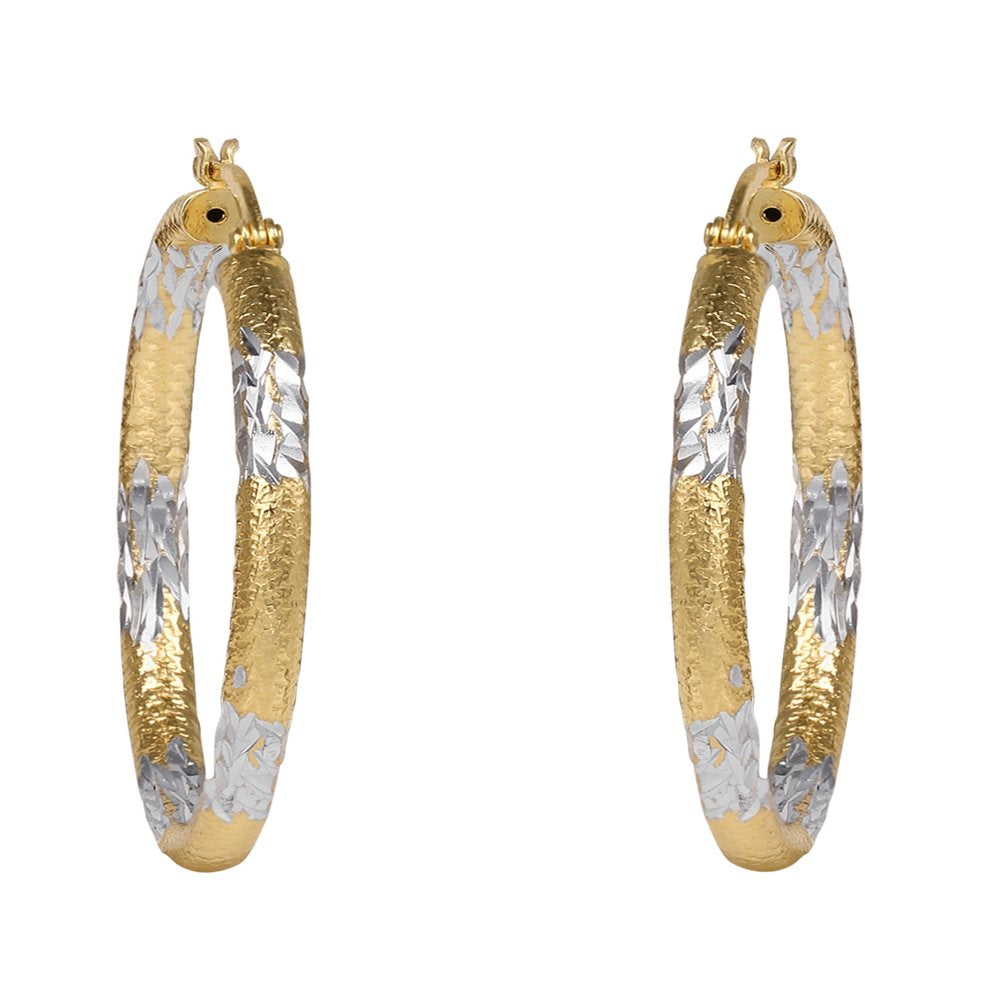 Brilliance Fine Jewelry 18Kt Gold over Sterling Silver Tube Hoop Earrings