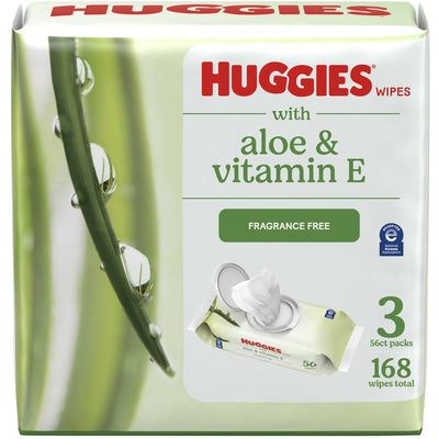 Huggies Aloe & Vitamin E Wipes, Unscented, 3 Pack, 168 Total Ct (Select for More Options)