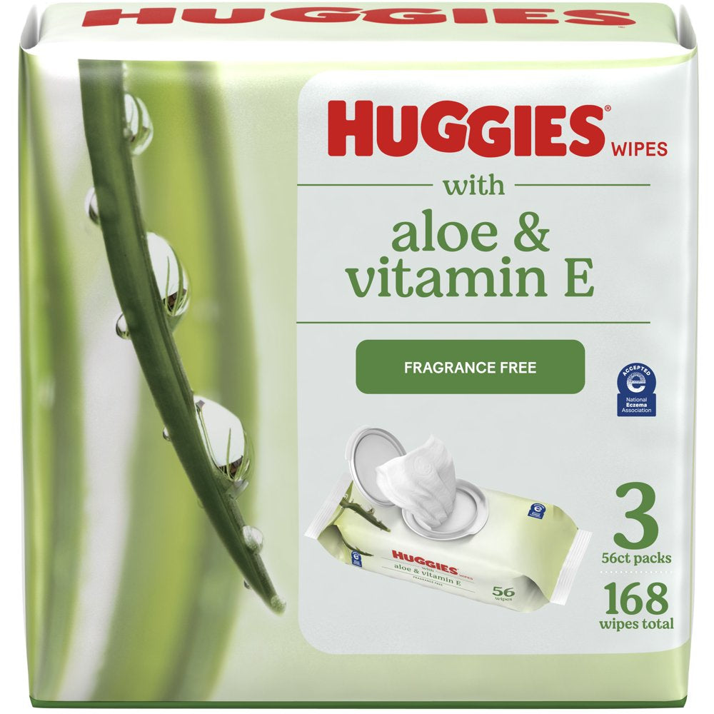 Huggies Aloe & Vitamin E Wipes, Unscented, 3 Pack, 168 Total Ct (Select for More Options)