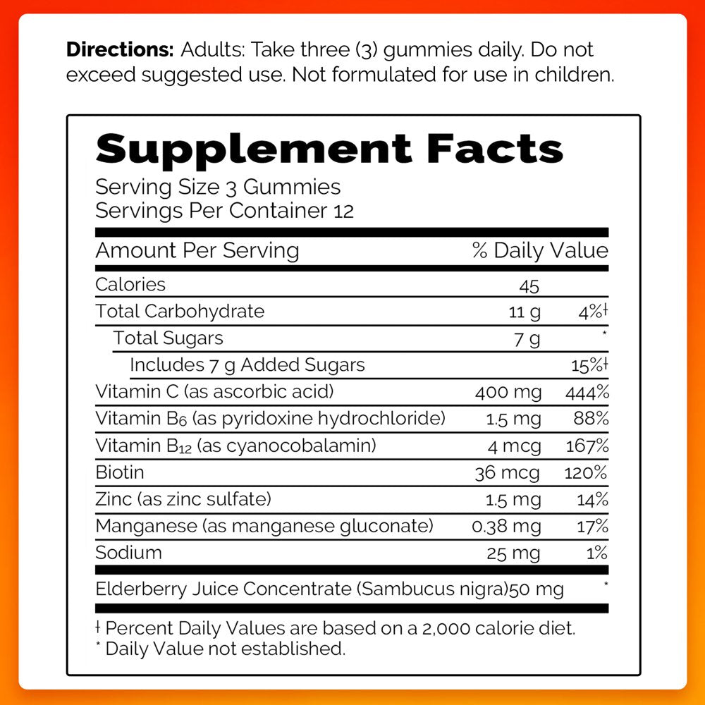 Emergen-C Vitamin C Immune Support Supplement Gummies, Elderberry 36 Ct