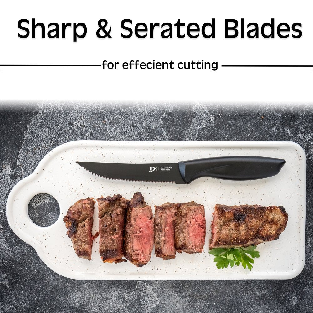 Lux Decor Collection Knives Set Stainless Steel - Steak Knives Set of 8 Pieces Dinner Knives Set - Steak Knives Set Dishwasher Safe